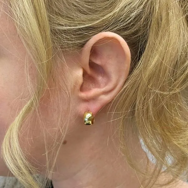 Gold-Plated Sterling Hoop Earrings Image 2 Mark Jewellers La Crosse, WI