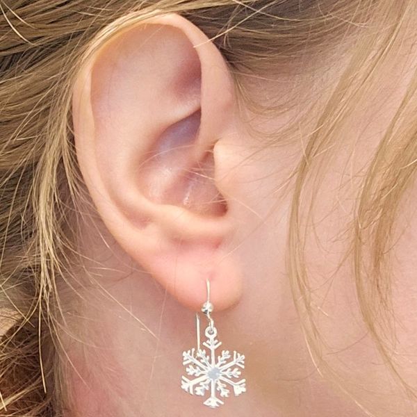 Sterling Snowflake Earrings Image 2 Mark Jewellers La Crosse, WI