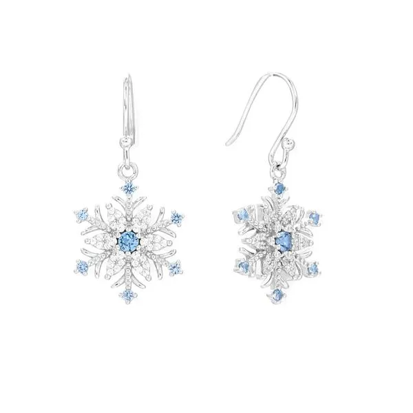 Sterling Blue & White CZ Snowflake Earrings Mark Jewellers La Crosse, WI