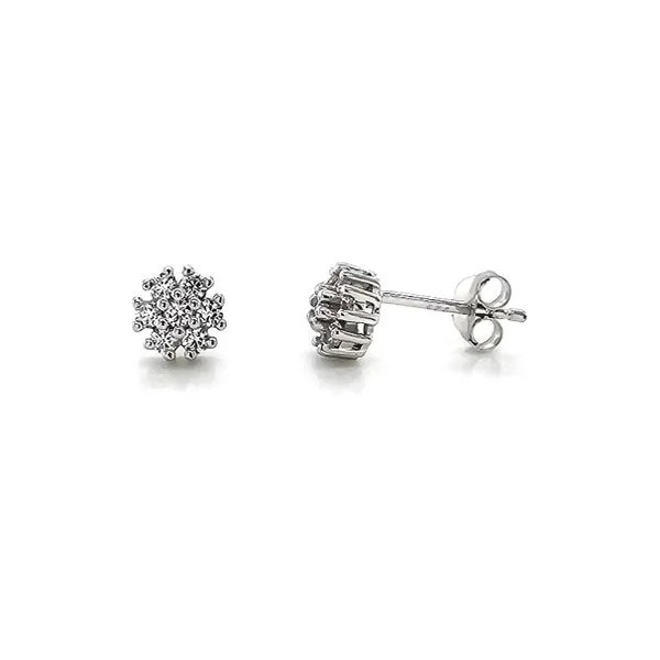 Sterling CZ Cluster Earrings Mark Jewellers La Crosse, WI