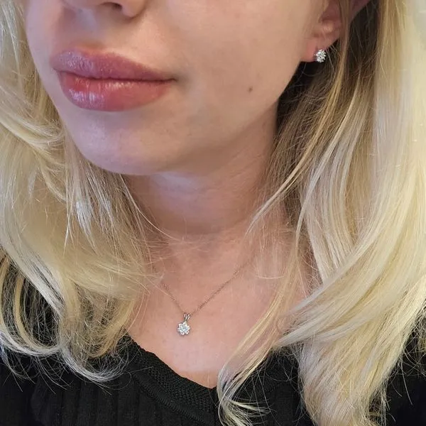 Sterling CZ Cluster Earrings Image 2 Mark Jewellers La Crosse, WI