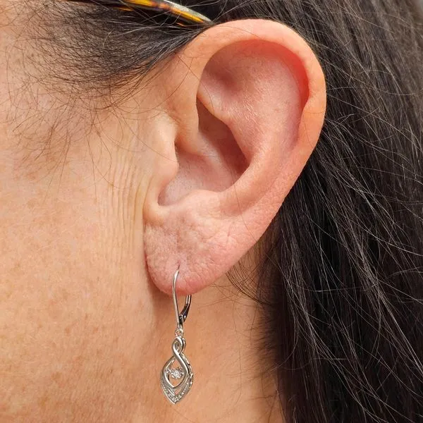 Sterling Shimmering Diamond Earrings Image 2 Mark Jewellers La Crosse, WI