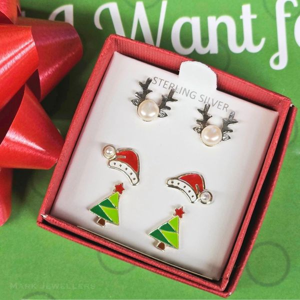 Sterling Silver 3-Stud Earring Set Image 2 Mark Jewellers La Crosse, WI