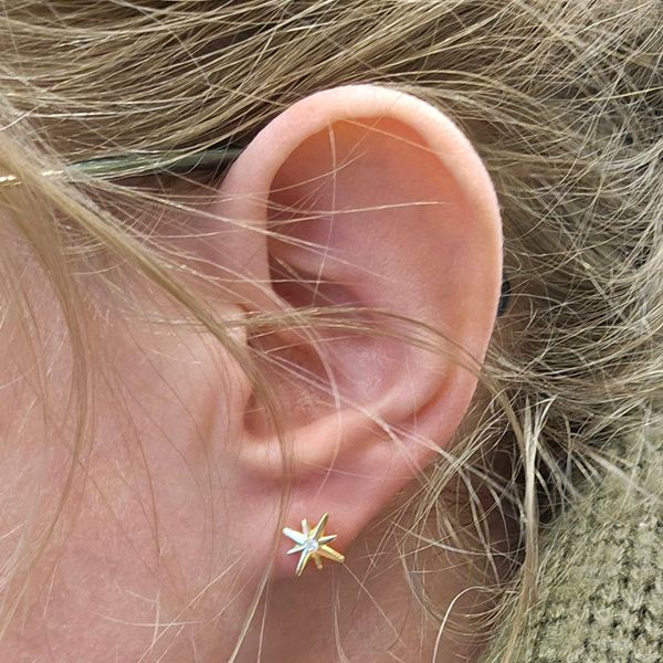 Gold-Plated Sterling CZ Star Studs Image 2 Mark Jewellers La Crosse, WI