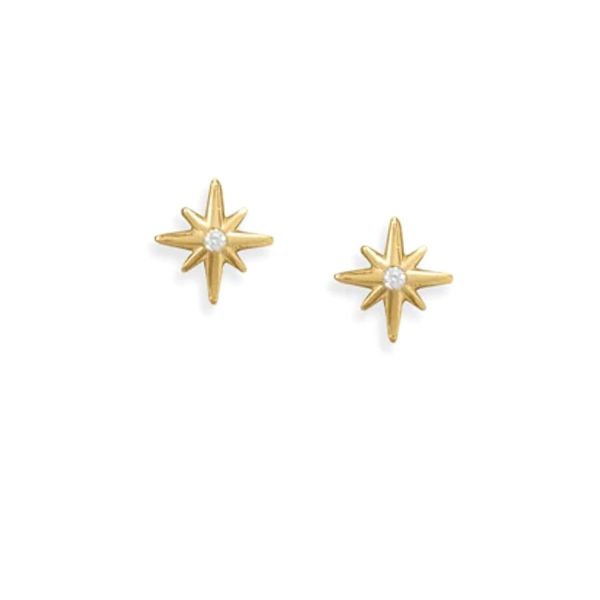 Gold-Plated Sterling CZ Star Studs Mark Jewellers La Crosse, WI