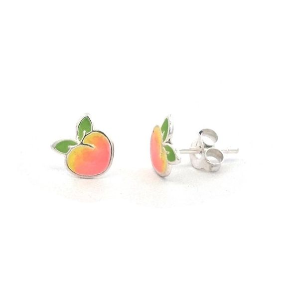 Sterling Enamel Peach Stud Earrings Mark Jewellers La Crosse, WI
