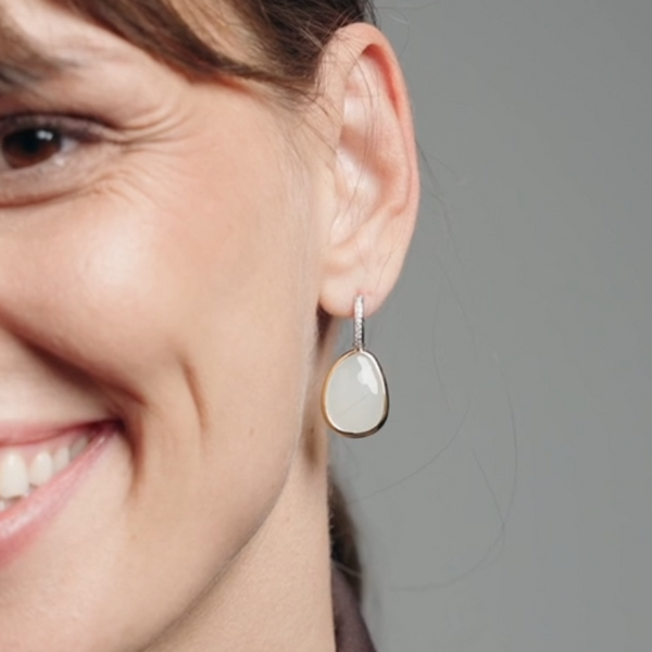 Gold-Plated Sterling Crystal Drop Earrings Image 2 Mark Jewellers La Crosse, WI