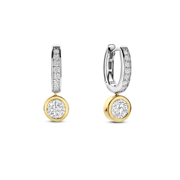 Gold-Plated Sterling CZ Drop Hoop Earrings Mark Jewellers La Crosse, WI