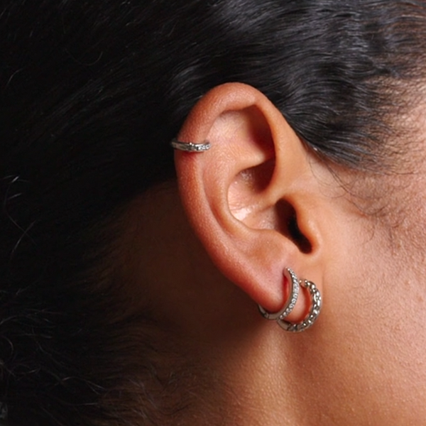 Sterling CZ Hoop Earrings Image 2 Mark Jewellers La Crosse, WI