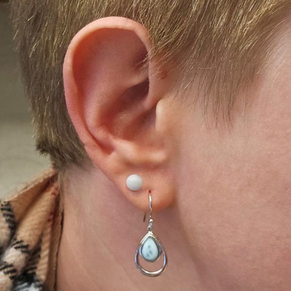 Sterling Larimar Drop Earrings Image 2 Mark Jewellers La Crosse, WI