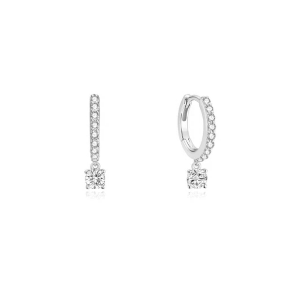 Sterling CZ Drop Hoop Earrings Mark Jewellers La Crosse, WI