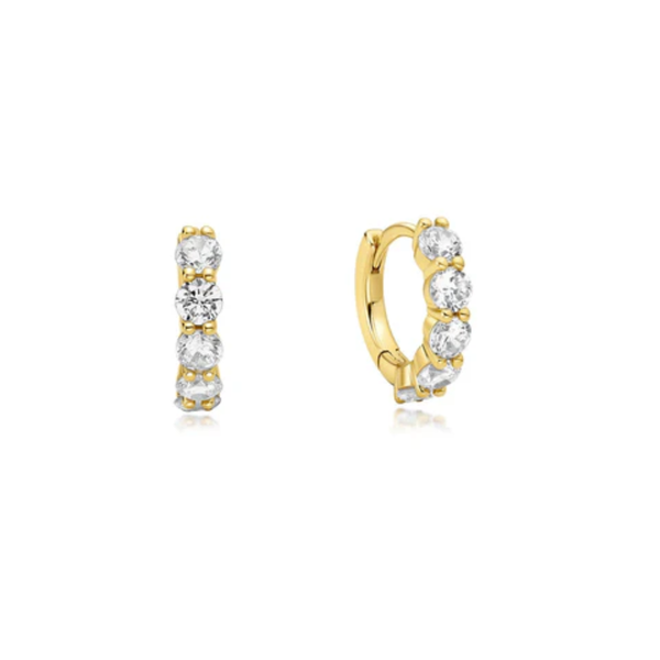 Gold-Plated Sterling CZ Hoop Earrings Mark Jewellers La Crosse, WI