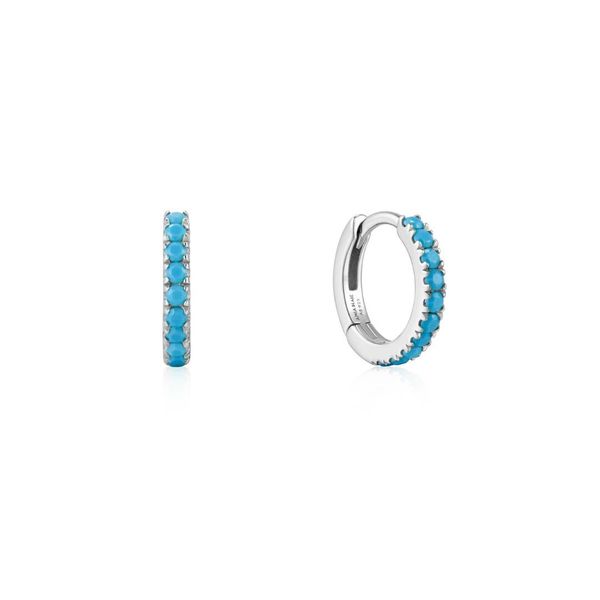 Sterling Blue CZ Hoop Earrings Mark Jewellers La Crosse, WI