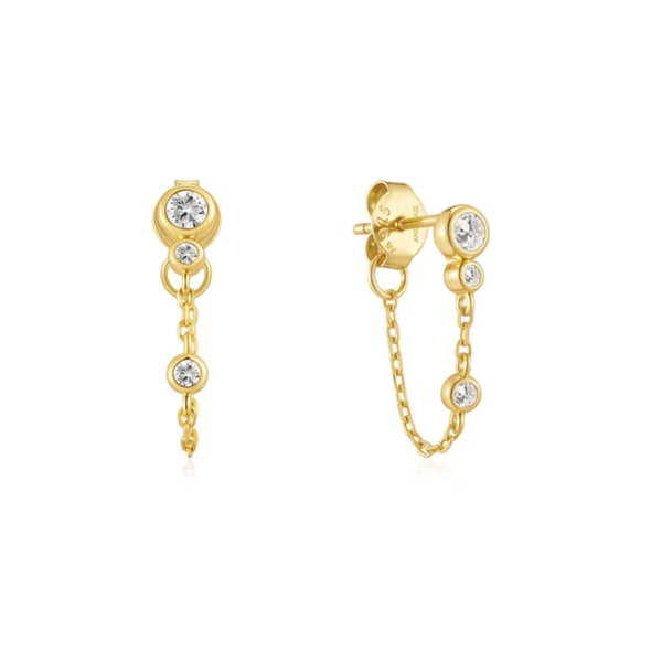 Gold-Plated Sterling CZ Chain Hoop Earrings Mark Jewellers La Crosse, WI