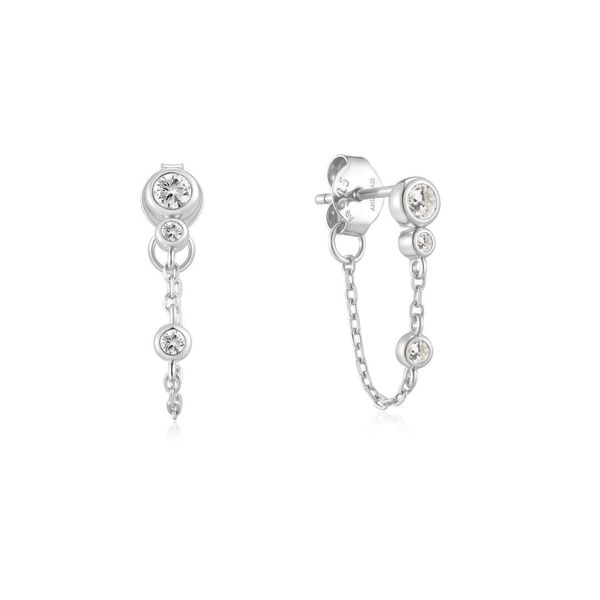 Sterling CZ Chain Hoop Earrings Mark Jewellers La Crosse, WI