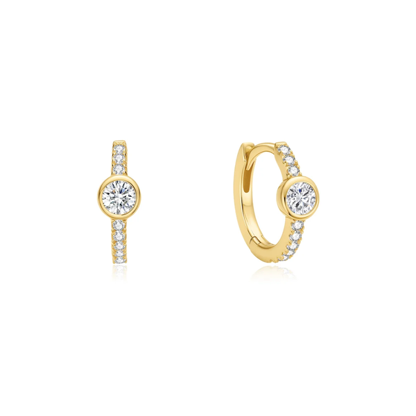 Gold-Plated Sterling CZ Hoop Earrings Mark Jewellers La Crosse, WI