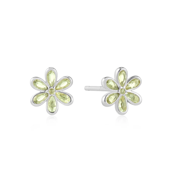Sterling Green CZ Flower Earrings Mark Jewellers La Crosse, WI