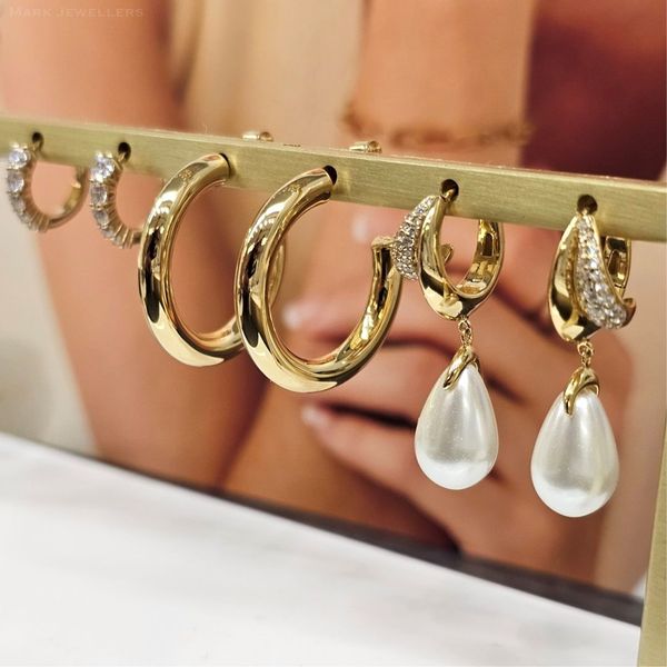 Gold-Plated Sterling Hoop Earrings Image 2 Mark Jewellers La Crosse, WI