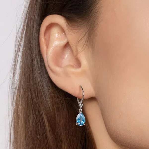Sterling Blue Topaz Drop Earrings Image 3 Mark Jewellers La Crosse, WI