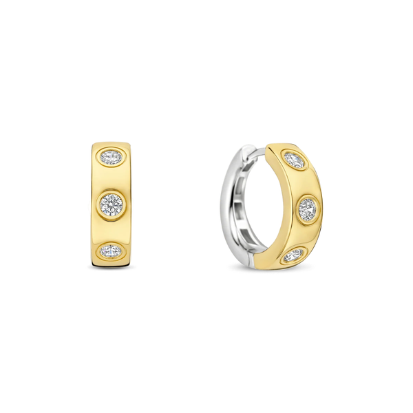 Gold-Plated Sterling CZ Hoop Earrings Mark Jewellers La Crosse, WI
