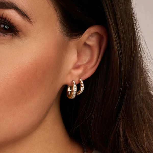 Sterling CZ Hoop Earrings Image 2 Mark Jewellers La Crosse, WI