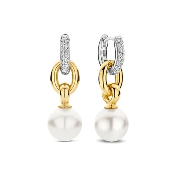 Gold-Plated Sterling CZ Pearl Drop Earrings Mark Jewellers La Crosse, WI