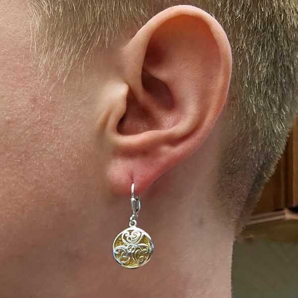 Gold-Plated Sterling Faerie Pool Leverback Earrings Image 3 Mark Jewellers La Crosse, WI