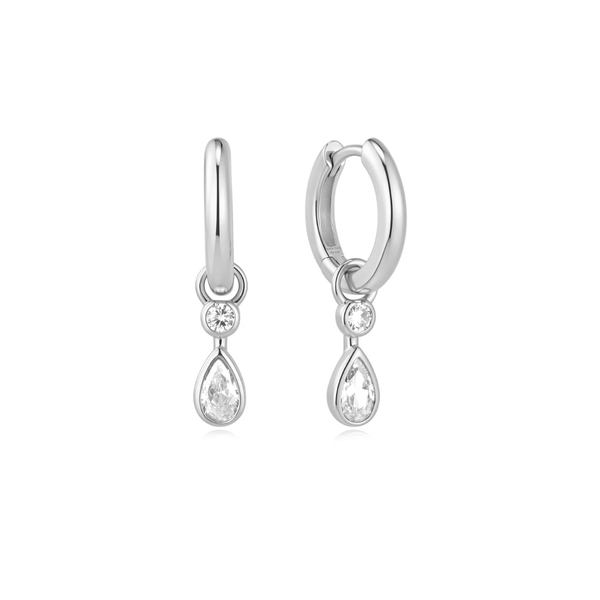 Sterling CZ Drop Hoop Earrings Mark Jewellers La Crosse, WI