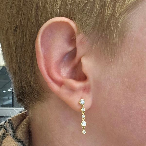 Sterling CZ Drop Earrings Image 3 Mark Jewellers La Crosse, WI