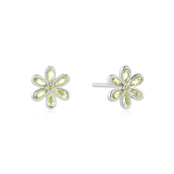 Sterling Green CZ Flower Earrings Mark Jewellers La Crosse, WI