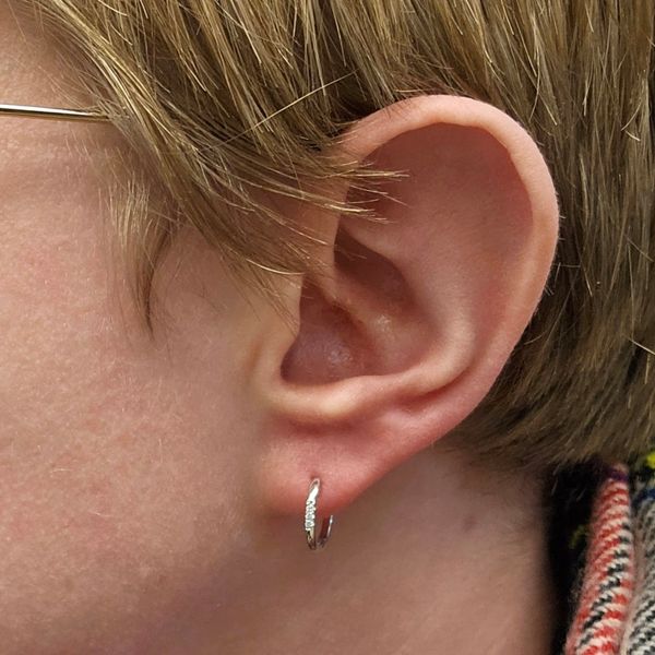 Sterling Diamond Hoop Earrings Image 2 Mark Jewellers La Crosse, WI