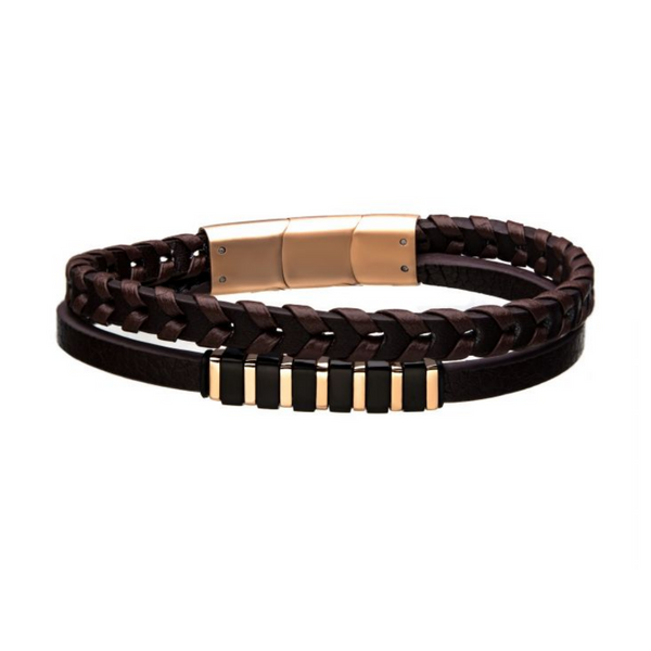 Leather & Stainless Steel Bracelet Mark Jewellers La Crosse, WI