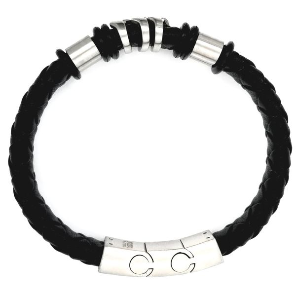 Black Leather Bracelet Image 2 Mark Jewellers La Crosse, WI