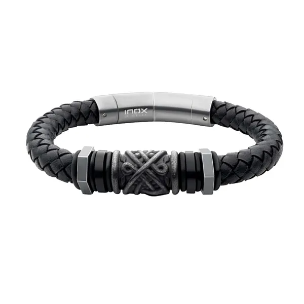 Leather & Gunmetal Bead 9