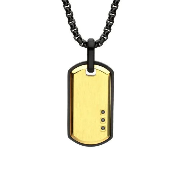 Black Stainless Steel Gold-Plated 22