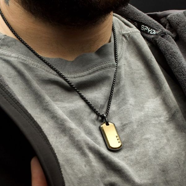Black Stainless Steel Gold-Plated 22