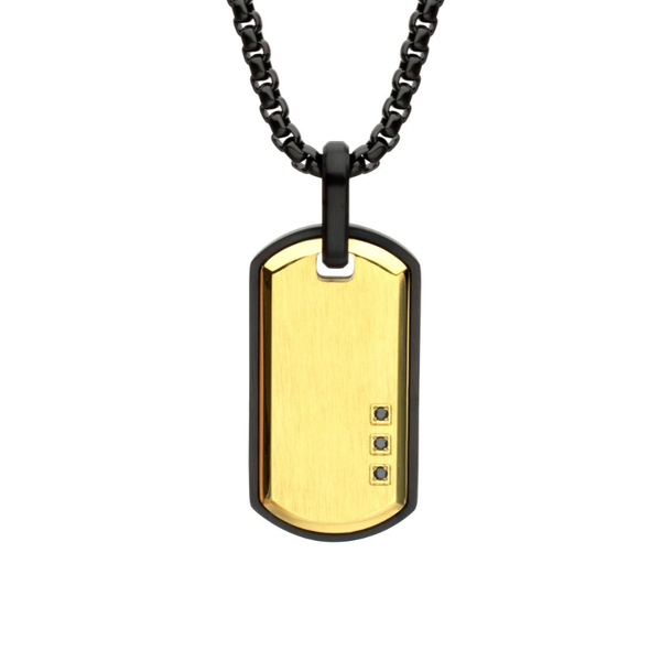 Black Stainless Steel Gold-Plated 22