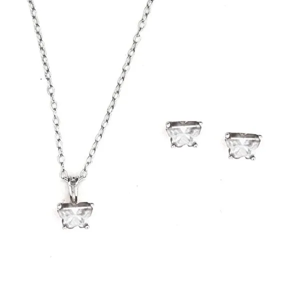 Sterling April Birthstone CZ Butterfly Set Mark Jewellers La Crosse, WI