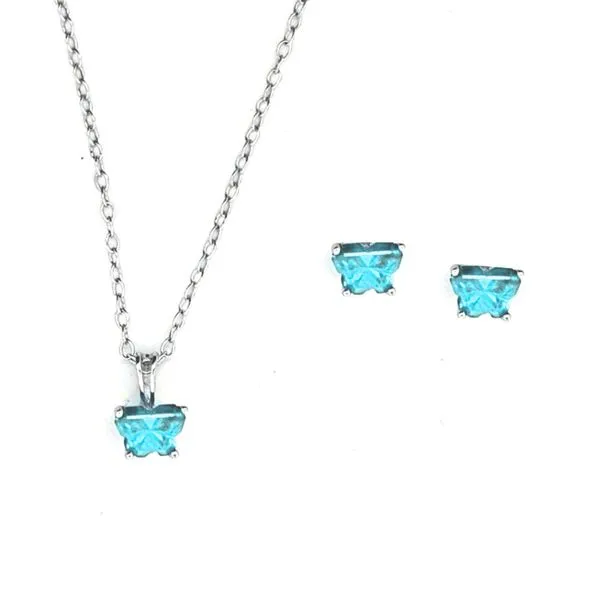 Sterling March Birthstone CZ Butterfly Set Mark Jewellers La Crosse, WI
