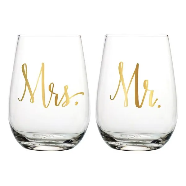 Mr. & Mrs. Wine Glass Set Mark Jewellers La Crosse, WI