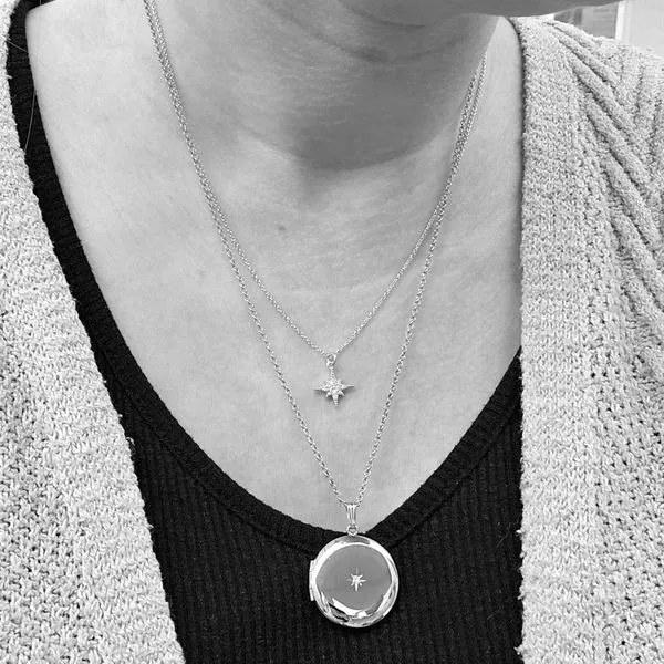 Sterling Round Diamond Locket Image 2 Mark Jewellers La Crosse, WI
