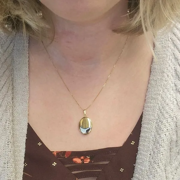 Yellow Gold Oval Locket Image 3 Mark Jewellers La Crosse, WI