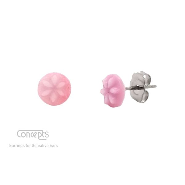 Hypoallergenic Pink Flower Earrings Mark Jewellers La Crosse, WI