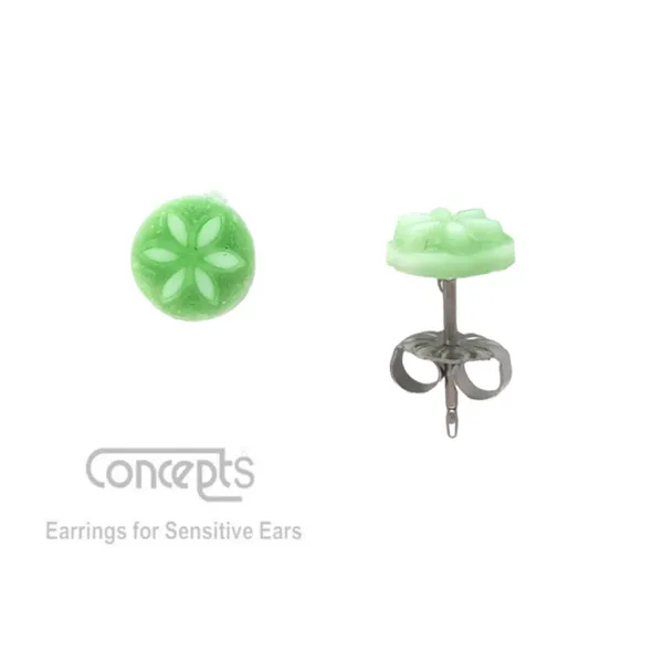 Hypoallergenic Green Flower Earrings Mark Jewellers La Crosse, WI
