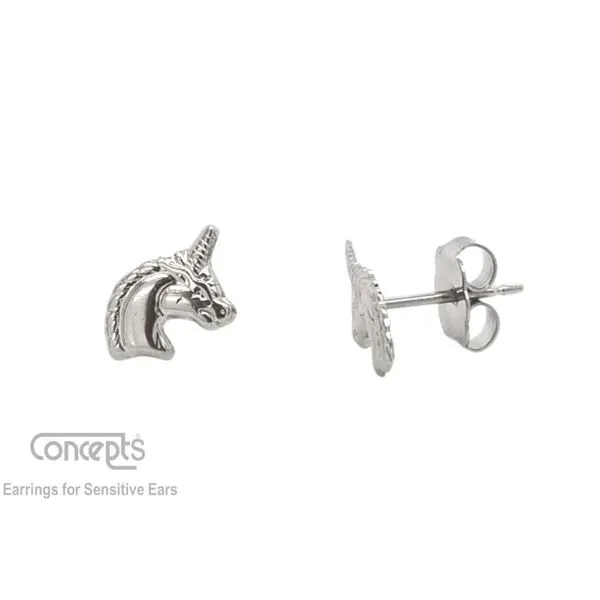 Hypoallergenic Unicorn Earrings Image 2 Mark Jewellers La Crosse, WI