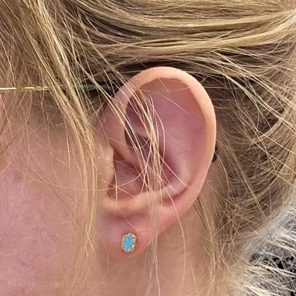 Hypoallergenic Simulated Opal Earrings Image 2 Mark Jewellers La Crosse, WI