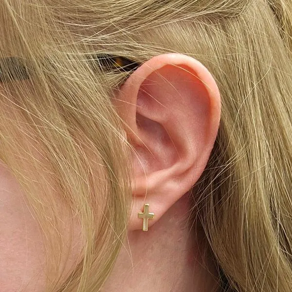 Hypoallergenic Cross Earrings Image 2 Mark Jewellers La Crosse, WI