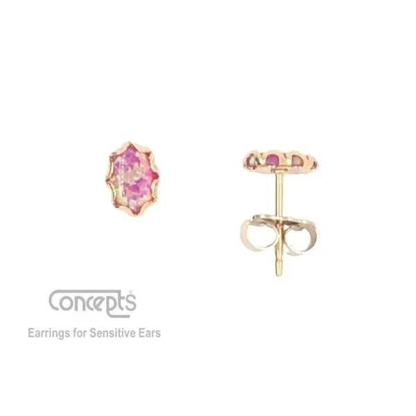 Hypoallergenic Simulated Pink Opal Earrings Mark Jewellers La Crosse, WI