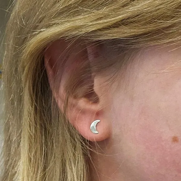Hypoallergenic Crescent Moon Earrings Image 2 Mark Jewellers La Crosse, WI