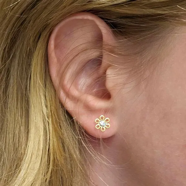Hypoallergenic Flower Earrings Image 2 Mark Jewellers La Crosse, WI